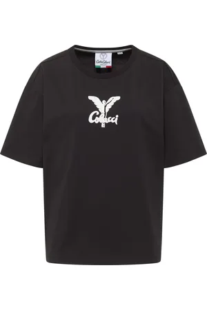 Carlo Colucci Top, Dame, Sort, XL, Logo Oversize T-Shirt