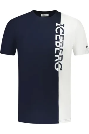Iceberg Top, Herre, Blå, S, Bomuld, Herre Vertikal Logo T-shirt