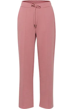 Kaffe Bukser, Dame, Lyserød, 2XL, Uld, Straight Pants i Mesa Rose