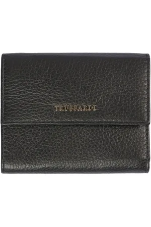 Trussardi Tilbehør, Dame, Sort, ONE SIZE, Læder, Læderpung med trykknaplukning