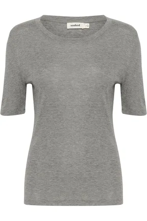 Soaked in Luxury Top, Dame, Grå, 2XL, Uld, Rollneck Top Grey Melange