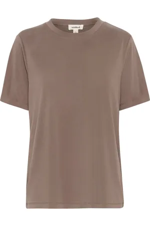 Soaked in Luxury Top, Dame, Brun, XS, Uld, Løstsiddende Tee Top Morel