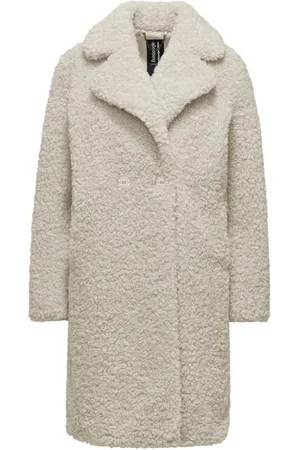 Bomboogie Frakke, Dame, , L, Uld, Krøllet Sherpa Fleece Frakke med Revers