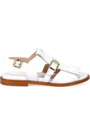 Luca grossi Sko, Dame, Hvid, 36 EU, Læder, Hvid Læder Frynse Sandal