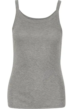 Soaked in Luxury Top, Dame, Grå, 2XL, Uld, Rollneck Tank Top Grå Melange