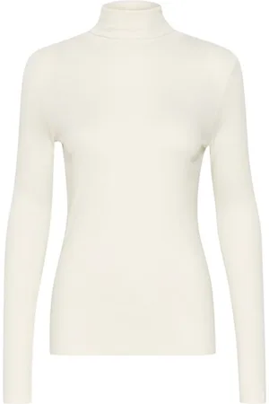 Soaked in Luxury Strik, Dame, , 2XL, Uld, Rollneck Top Whisper White