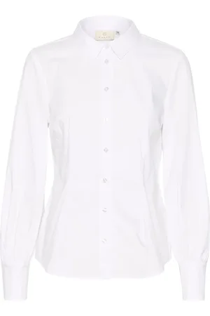 Kaffe Bluser & Skjorter, Dame, Hvid, XS, Bomuld, Optisk Hvid Skjorte Top