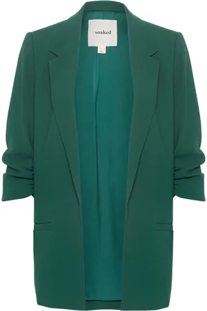 Soaked in Luxury Jakke, Dame, Grøn, XL, Uld, Regnskov Blazer Jakke