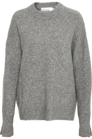 Karen by Simonsen Strik, Dame, Grå, M, Uld, Blød Strik Trøje Debbiekb Opal Grå