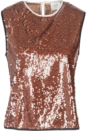 ALYSI Top, Dame, Brun, XS, Uld, Top Girl Modebluse