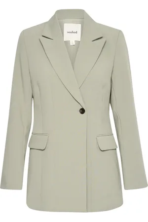 Soaked in Luxury Jakke, Dame, Grå, 2XL, Tætsiddende Blazer Jakke Shadow
