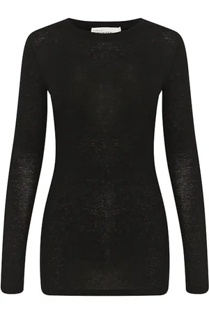 Karen by Simonsen Top, Dame, Sort, 2XS, Uld, Meteorit Langærmet Rund Hals Top
