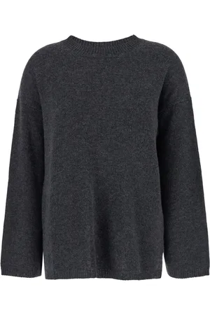 Allude Strik, Dame, Grå, S, Cashmere, Kashmir Rund Hals Sweater Grå