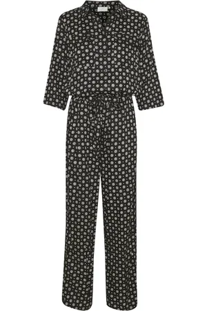 Kaffe Jumpsuits & Playsuits, Dame, Sort, M, Uld, Sort Slips/Prik Jumpsuit Bukser