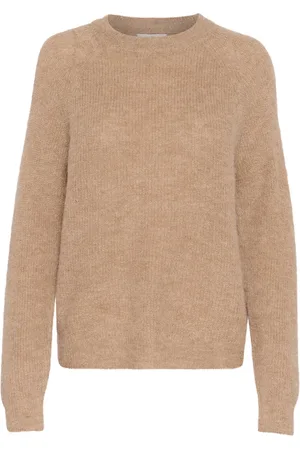 Soaked in Luxury Strik, Dame, Brun, M, Uld, Raglan Pullover Strik Burro