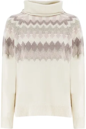 PANICALE Strik, Dame, , XS, Uld, Geometrisk Mønster Turtleneck Jumper