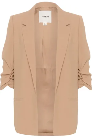 Soaked in Luxury Jakke, Dame, Brun, XS, Uld, Stilfuld Blazer Jakke Burro