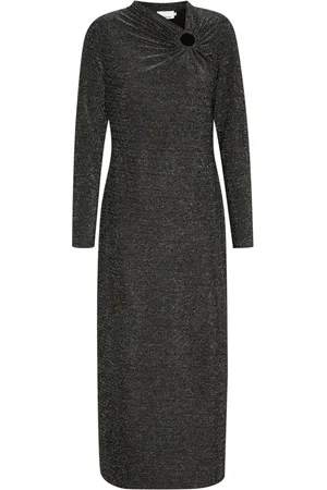 Karen by Simonsen Kjole, Dame, Sort, XS, Uld, Meteorite Kjole med Smart Halsudskæring