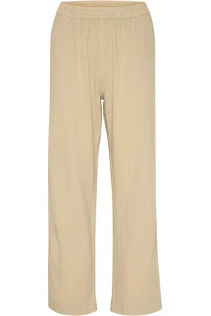 Kaffe Bukser, Dame, , 2XL, Uld, Bred Bukser Classic Sand