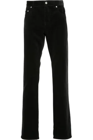 Saint Laurent Jeans, Herre, Sort, W29, Bomuld, Slim Corduroy Bukser Dyb Sort
