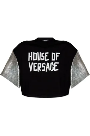 VERSACE Top, Dame, Sort, XS, Kort oversize t-shirt