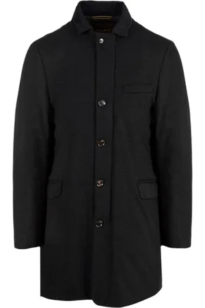 MOORER Frakke, Herre, Blå, 2XL, Blå Frakke Med Lynlås Lommer Split