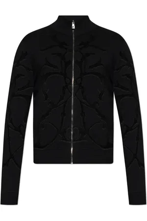 VERSACE Strik, Herre, Sort, 2XL, Cardigan med stående krave