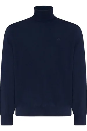Etro Strik, Herre, Blå, XL, Uld, Roma Turtleneck Strik