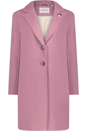 Fabienne Chapot Frakke, Dame, Lyserød, XL, Uld, Rosa Uldblanding Hjerte Pin Frakke