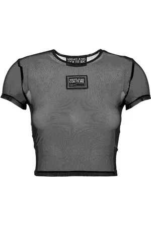 VERSACE Top, Dame, Sort, S, Uld, Stilfulde T-shirts og Polos