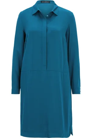Betty Barclay Kjole, Dame, Blå, XL, Bomuld, Knappeop Skjortekjole