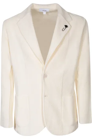 LARDINI Jakke, Herre, , M, Bomuld, Hvid Cardigan Sweater