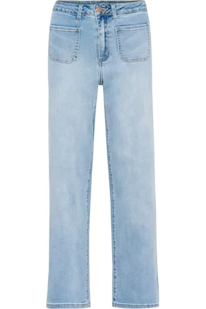 Kaffe Jeans, Dame, Blå, 2XL, Denim, Flared Jeans Light Washed Denim