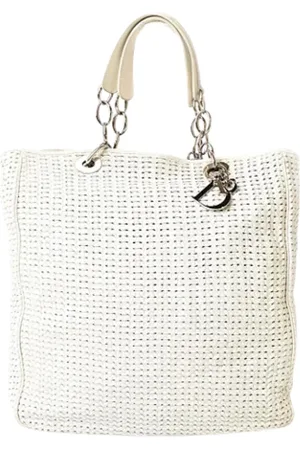 Dior Pre-owned, Dame, Hvid, ONE SIZE, Tyl, Pre-owned Laeder totes