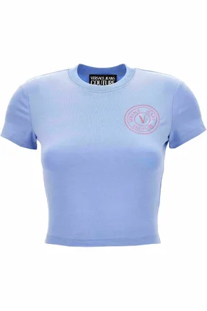 VERSACE Top, Dame, Blå, XL, Moderne T-shirts og Polos