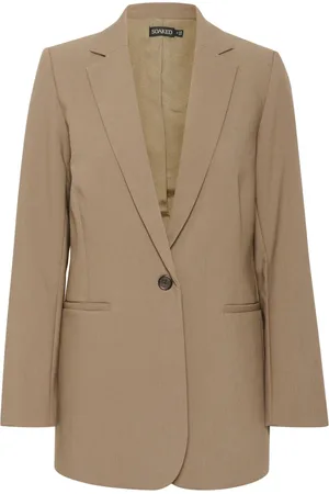 Soaked in Luxury Jakke, Dame, Brun, L, Elegant Blazer Jakke Valnød