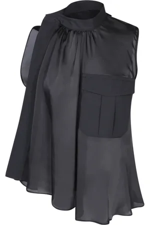 SACAI Top, Dame, Sort, M, Bomuld, Elegant Sort Top