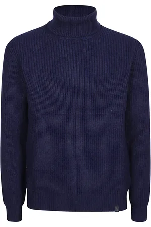 Falke Strik, Herre, Blå, L, Uld, Hyggelig Strik Turtle Neck Sweater