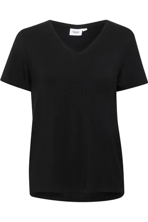 Saint Tropez Top, Dame, Sort, XS, Uld, Adeliasz V-N T-Shirt Sort