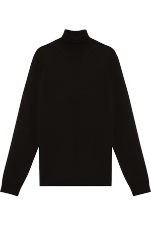 Roberto Collina Strik, Herre, Sort, S, Uld, Dolcevita Sweater