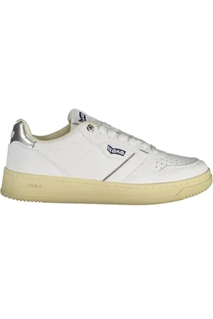 GAS Sko, Dame, Hvid, 36 EU, Sporty Snøresko Hvid Kontrast Logo