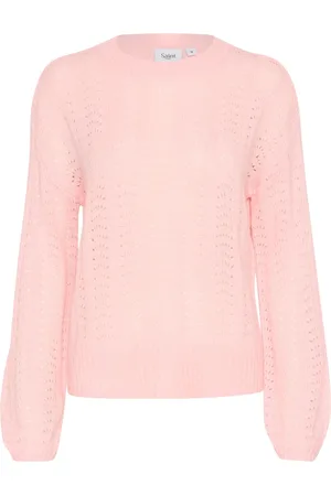 Saint Tropez Strik, Dame, Lyserød, M, Uld, Crescentsz Pullover Strik Tender Touch