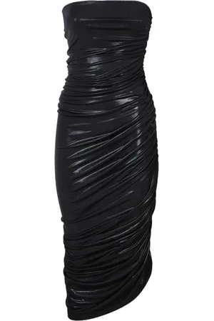 Norma Kamali Kjole, Dame, Sort, M, Polyester, Sort Asymmetrisk Kjole