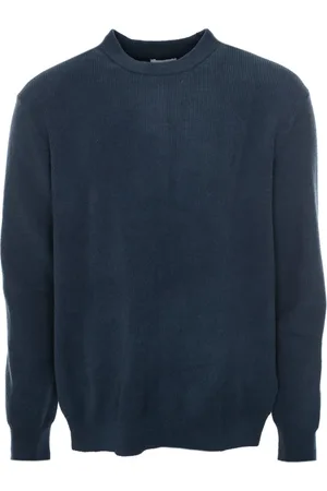 NN.07 Strik, Herre, Blå, XL, Uld, Ribstrikket Sweater