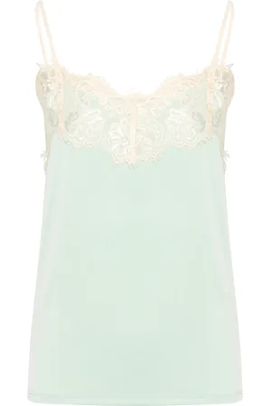 Soaked in Luxury Top, Dame, Grøn, 2XL, Uld, Elegant Twotone Singlet Underwear Surf Spray