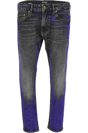 VERSACE Jeans, Herre, Blå, W35, Uld, Stilfulde Bukser til Modeelskere