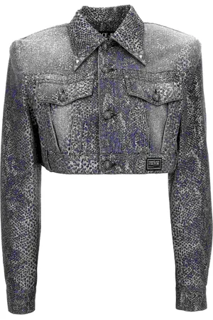 VERSACE Jakke, Dame, Blå, 3XS, Uld, Stilfulde Frakker Kollektion