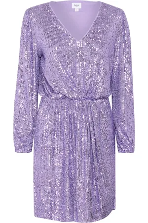 Saint Tropez Kjole, Dame, Lilla, XS, Elegant Xenirasz Kjole Violet Tulip