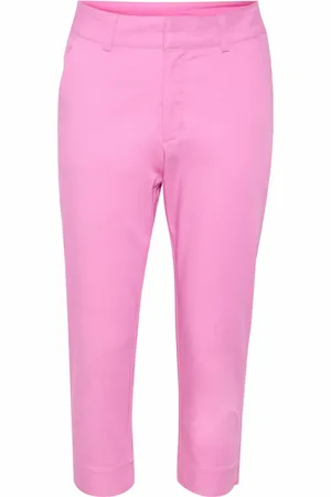 Kaffe Bukser, Dame, Lyserød, XL, Uld, Cyclamen Capri Bukser med Lommer