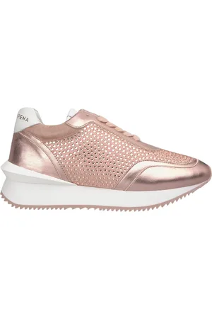 Alma en Pena Sko, Dame, Lyserød, 37 EU, Læder, Skinnende læder platform sneakers